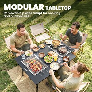 Mesa de Camping Plegable Ligera de Aluminio con Placas Extraíbles Negras - Product Image 4