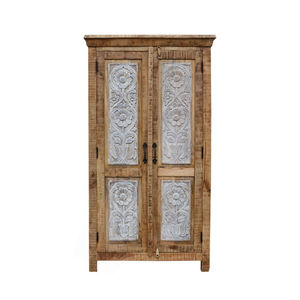 Armario de Madera Maciza de la Mejor Calidad con 2 Puertas y Diseño Tallado a Mano para Dormitorio, Sala de Estar, Bar y Comedor - Product Image 1