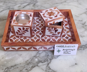 Bakhoor burner Price Luxury Handmade Wood Rectangle Serving Tray <b>Gift</b> for <b>Eid</b> and Ramadan Customized Color & Size <b>Box</b> Set - Product Image 1