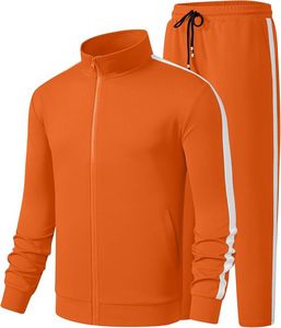 Chándal Deportivo para Hombre, Color Naranja, con Capucha, Grueso, Manga Larga, Cintura Elástica, Estilo Deportivo, Corte Regular, Transpirable, Poliéster, Invierno - Product Image 3