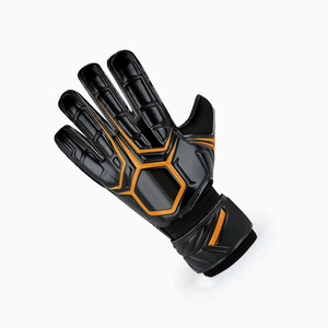 Super Soft <b>Grip</b> Leather Breathable Full-Finger Goalkeeper <b>Gloves</b> <b>with</b> Hook Loop Closure and OEM Service for Youth - Product Image 4