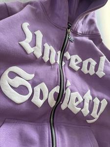 Custom Bubble Print Logo Hoodies Wholesale Multiple Colors Available Street Punk Web Unisex Hooded Sweatshirts - Product Image 4