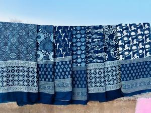 Guirnalda de Banderines Decorativos de Algodón con Estampado Indigo, Hechos a Mano en India, Decoración Colgante para Fiestas - Product Image 5