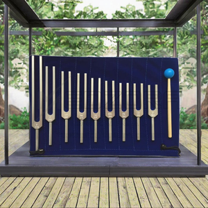 MEDZORA SURGICAL Ensemble de 9 diapasons en aluminium pour Solfeggio, à alimentation manuelle, pour la fréquence, la guérison, la réparation du ADN et les chakras - Product Image 2