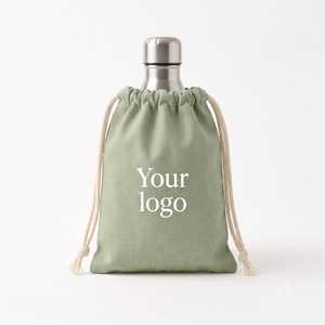 Pochette en toile de coton vert sauge avec logo personnalisé, écologique, réutilisable, pour emballage cadeau de bijoux, vente en gros - Product Image 3