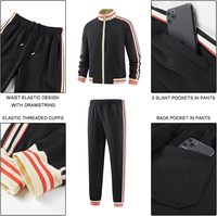 Setelan Training Pria Custom, Jaket Olahraga Bernapas, Celana Jogger Pinggang Elastis, Pakaian Tim