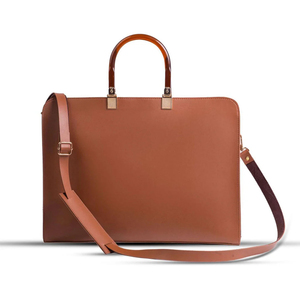 Sacoche élégante vintage en cuir véritable pour ordinateur portable, sacoche souple marron, design messager pour bureau, voyages, hommes et femmes - Product Image 5