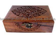 Boîte de rangement de bijoux en bois personnalisée boîtes en bois sculptées boîte à bibelots faite à la main au prix de gros - Product Image 5