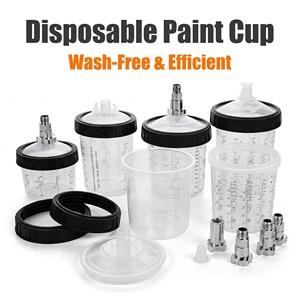 Sistema de Vaso para Pistola de Pintura Desechable de 800ml Moldeado por Inyección con Escala Precisa y Tapas con Filtro de 125/190 Micrones para Retoques Automotrices - Product Image 1