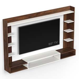 Mueble de TV Moderno Orelia de Madera Sintética con Estantes para Libros, Soporte para Decodificador y Exhibición Decorativa - Product Image 1