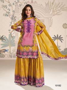 Traje Gharara Moderno Cosido a Medida con Detalles de Espejo Hechos a Mano para Mujer, Ideal para Fiestas, Bodas y Graduaciones - Product Image 3