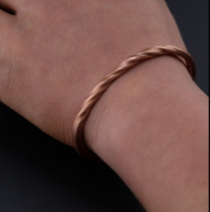 Pure Copper <b>Engraved</b> Crosshatch Lattice Diamond Magnetic Cuff Bracelet Luxury Handmade Personalization High Polish <b>Bangle</b> - Product Image 5