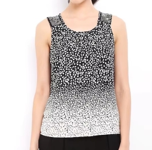 Camiseta sin mangas con estampado de puntos y color degradado para mujer, cuello redondo, informal, de punto, transpirable - Product Image 6