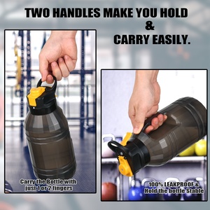 Botella grande para deportes acuáticos de 1500ml sin BPA, diseño de boca ancha con doble bloqueo para Fitness, gimnasio, vasos de plástico - Product Image 5