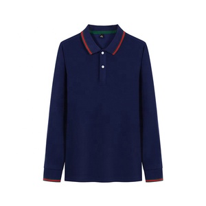 High Quality Luxury Knit Customizable Cotton Polo <b>Collar</b> <b>T</b>-<b>shirt</b> Restaurant Uniform Long Sleeve Polo <b>Shirt</b> Men 2026 - Product Image 4