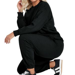 Conjunto de Dos Piezas para Mujer, Sudadera Holgada de Algodón y Pantalones Anchos, Chándal Informal, Proveedor OEM al por Mayor - Product Image 3