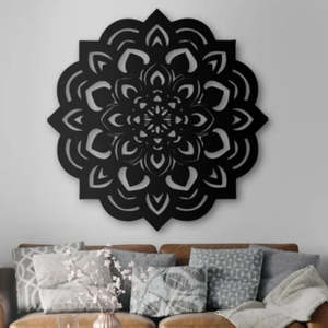 Bohemian Metal Wall Art Mandala Decor Laser Cut Circular Black Home <b>Decoration</b> for Living Room Bedroom Hotel Interior - Product Image 2