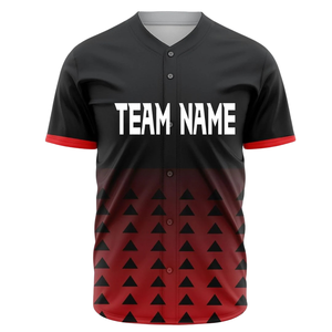 Camiseta Deportiva Transpirable para Hombre, Personalizada, Negra y Roja, con Botones, Estilo Béisbol, Patrón Geométrico, Uniforme de Equipo de Softbol - Product Image 2