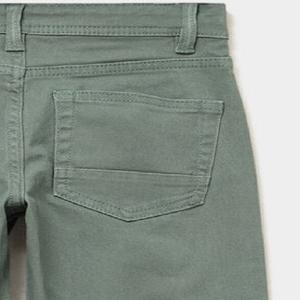 Pantalon en coton slim fit pour garçons, gris foncé, décontracté, avec fermeture éclair et passants de ceinture, pantalon de tous les jours, coupe confortable - Product Image 5