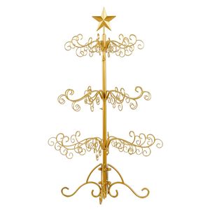 Supporto per Albero di Natale in Ferro Battuto da 3 Piedi, per Interni ed Esterni, Decorazione per Feste e Casa, Espositore per Ornamenti Natalizi in Legno - Product Image 1