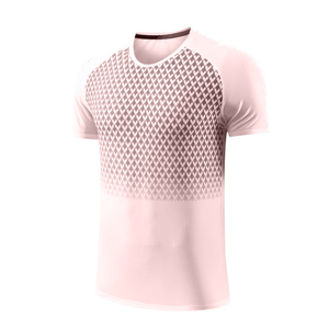 Camiseta de Tenis para Hombre, Manga Corta, Cuello Redondo, Patrón Geométrico Sublimado, Poliéster que Absorbe la Humedad, Corte Ajustado, Ropa de Verano - Product Image 2
