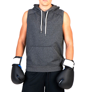 Hoodie de boxe sans manches personnalisé, haut de gamme, pour entraînement professionnel, séchage rapide, écologique, impression de logo personnalisé, pour hommes - Product Image 1