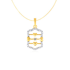 Pendentif en or jaune avec diamants ronds brillants cultivés en laboratoire, design géométrique mignon, bijoux pour femmes à porter au quotidien - Product Image 1