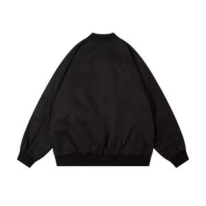 เสื้อแจ็คเก็ตบอมเบอร์สีเขียวมะกอกสำหรับผู้ชาย แบบซิป ปิดด้านหน้า สีพื้น ผ้าโพลีเอสเตอร์ สวมใส่สบายๆ ในฤดูใบไม้ร่วง ทรงหลวม คอปกพับได้ - Product Image 4