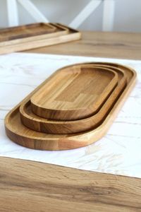 High on Demand Natural Wooden Serving Tray Kitchen Heat Resistant Food Beverage Holder for Home Restaurant At Reasonable Price - Product Image 6