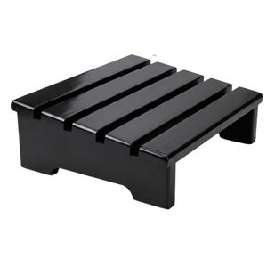 Black Wooden Under Desk Footrest Ergonomic <b>Foot</b> <b>Rest</b> <b>Stool</b> Office Chair Computer Desk Home Office Leg Support Platform - Product Image 1