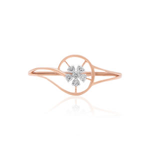 Exquisito Anillo de Oro Rosa con Diamante Natural de 0.07 Quilates, Corte Brillante Redondo, Claridad VS SI, Certificado IGI, para una Elegancia Atemporal - Product Image 2