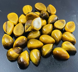 พลอยตาเสือธรรมชาติทรงลูกแพร์สีน้ำตาลทองสำหรับผู้ผลิตจี้ ขายส่งจำนวนมาก - Product Image 2