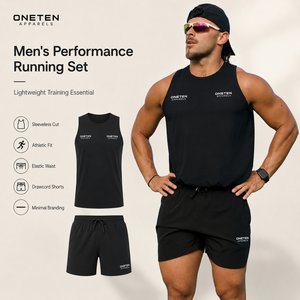 Conjunto Deportivo para Hombre, Camiseta sin Mangas, Pantalones Cortos con Cordón, Ropa Deportiva para Gimnasio, Tejido de Secado Rápido, Logotipo Personalizado - Product Image 1