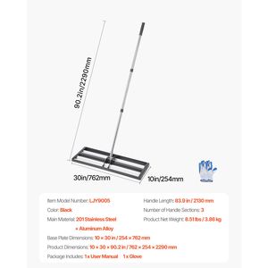 Rullo Livellatore per Prato in Acciaio Inossidabile Rinforzato da 30'' x 10'' con Manico Regolabile da 83,9'' - Rullo Livellatore Stradale per Livellamento del Prato - Product Image 3