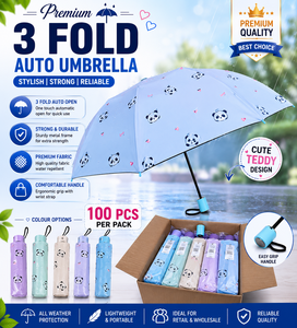 Paraguas Promocional Automático de Primera Calidad con Tubo de Color, Ligero, 30 x 8 Pulgadas, Resistente al Viento, Estructura Metálica, Repelente al Agua, Ideal para Regalo - Product Image 3