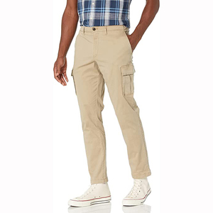 Stylish Men's Embroidered Casual Straight Cargo Pants Waterproof Breathable Soft Cotton Fabric <b>Large</b> Extra Pockets Work - Product Image 1
