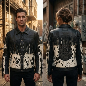 Chaqueta de cuero de vaca personalizada al por mayor para hombre, estilo occidental con flecos, fabricante, piel auténtica, piel sintética, abrigo informal, prendas de vestir exteriores para hombre - Product Image 5