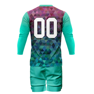 Uniforme de Voleibol Sublimado Verde y Morado para Hombre, Jersey de Manga Larga y Pantalones Cortos de Poliéster, Ropa Deportiva para Equipo, Entrenamiento y Partidos - Product Image 3