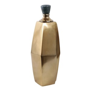 Vase de table moderne Desert Gold, design géométrique fait main, finition dorée, pièce d'art décorative - Product Image 2