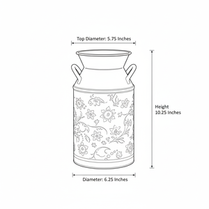 Maceta de Metal Galvanizado Estilo Rústico Vintage, Florero Retro Antiguo, Soporte para Plantas de Granja - Product Image 5