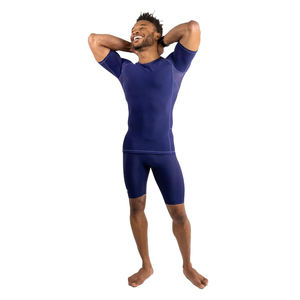 Camiseta Formal de Manga Corta con Cuello Redondo para Hombre BlanqWear, Ajuste Holgado, 100% Algodón Premium de 280g, Antibacteriana, de Secado Rápido - Product Image 3