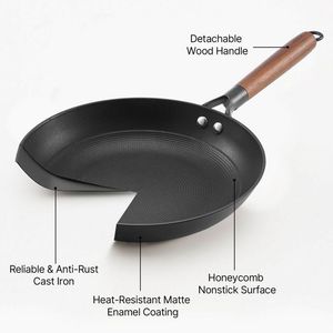 Set di 3 Padelle con Manico in Legno per Cucina - Product Image 5