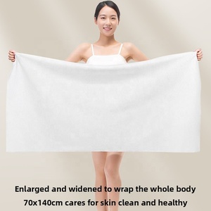 Serviette <span class=keywords><strong>de</strong></span> <span class=keywords><strong>bain</strong></span> jetable épaisse et grande en pur coton, emballée individuellement, compressée, pour voyage, surdimensionnée, usage spécial hôtelier - Product Image 3