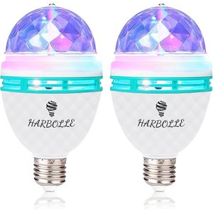 Paquete de 2 Bombillas LED RGB Giratorias de Color E26/E27, Luces de Discoteca para Fiestas, Luces Estroboscópicas de Colores para Iluminación de Fiestas - Product Image 1