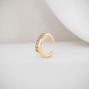 Lab Grown Diamond <b>Cuff</b> <b>Earrings</b> for Women Elegant Minimalist 14K Solid Gold Jewelry Modern Stylish Gift - Product Image 5