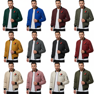 <b>Men</b>’s PU Leather Bomber <b>Jacket</b> Custom Logo Red Casual Zipper <b>Lightweight</b> Fashion Outerwear - Product Image 6