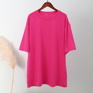 Robe T-shirt Femme Coupe Droite Col Rond Manches Courtes Couleur Unie Coton Jersey Respirant Séchage Rapide Style Urbain Été - Product Image 5