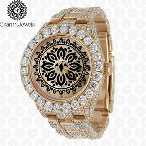 Montre mécanique de luxe Charm Jewels en acier inoxydable pour homme, cadran analogique 40 mm, fermoir caché à bouton-poussoir, verre saphir, étanche 10 bars - Product Image 1
