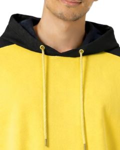 Custom <b>Mens</b> Short Sleeve <b>Hoodie</b> T Shirt Casual Pullover Hooded Top Soft Cotton Summer Wear Bright <b>Yellow</b> Black Color Streetwear - Product Image 5