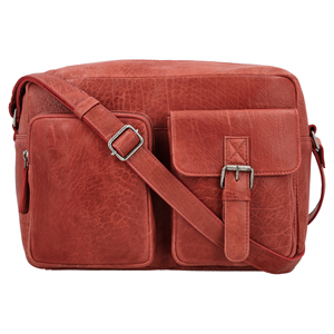 Red Leather Crossbody Messenger Bag With Buckle Closure And <b>Adjustable</b> <b>Strap</b> For Women Classic Style Daily Use - Product Image 1